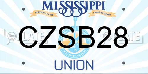 CZSB28 Mississippi License Plate