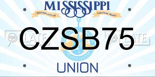 CZSB75 Mississippi License Plate