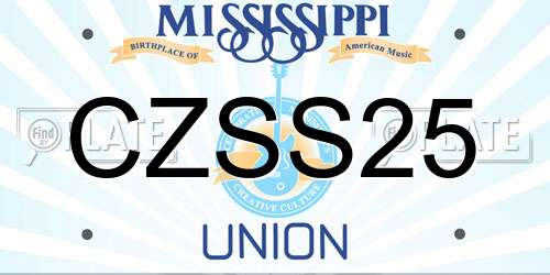 CZSS25 Mississippi License Plate