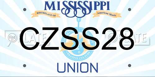 CZSS28 Mississippi License Plate