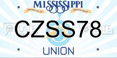 CZSS78 Mississippi License Plate
