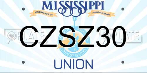 CZSZ30 Mississippi License Plate