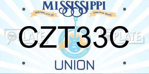 CZT33C Mississippi License Plate