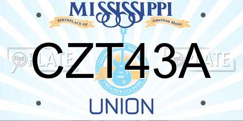 CZT43A Mississippi License Plate