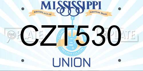 CZT530 Mississippi License Plate