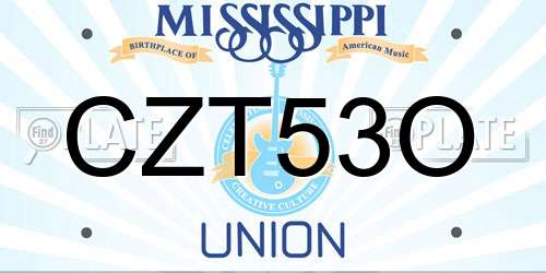 CZT53O Mississippi License Plate