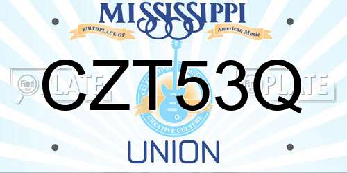 CZT53Q Mississippi License Plate