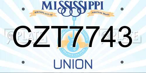 CZT7743 Mississippi License Plate
