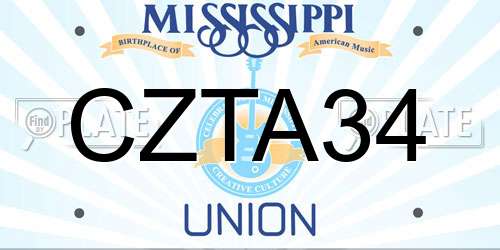CZTA34 Mississippi License Plate