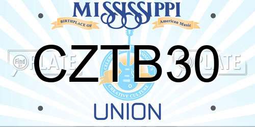 CZTB30 Mississippi License Plate