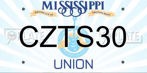 CZTS30 Mississippi License Plate