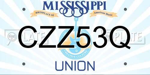 CZZ53Q Mississippi License Plate