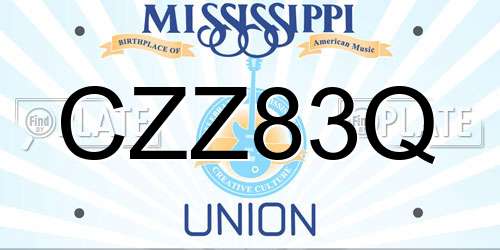 CZZ83Q Mississippi License Plate