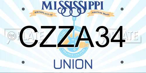 CZZA34 Mississippi License Plate