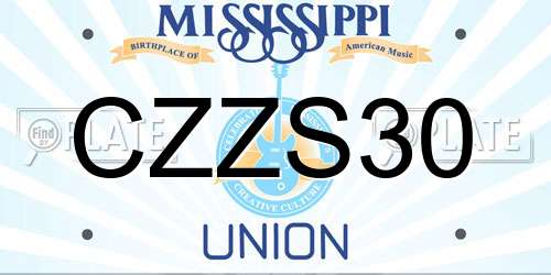 CZZS30 Mississippi License Plate