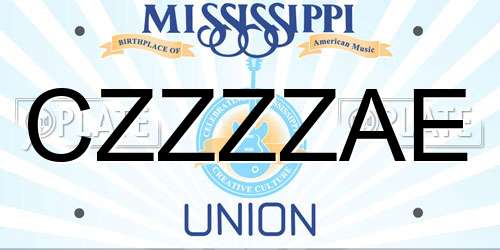 CZZZZAE Mississippi License Plate
