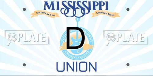 D Mississippi License Plate