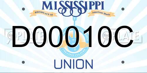 D00010C Mississippi License Plate
