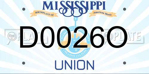 D0026O Mississippi License Plate