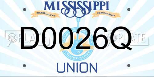 D0026Q Mississippi License Plate