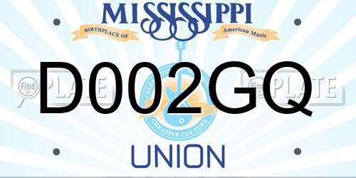 D002GQ Mississippi License Plate