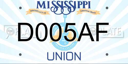 D005AF Mississippi License Plate