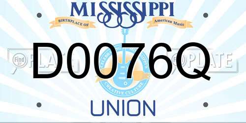 D0076Q Mississippi License Plate