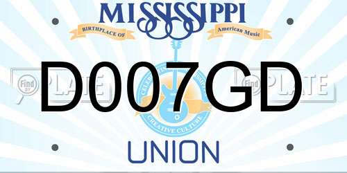 D007GD Mississippi License Plate