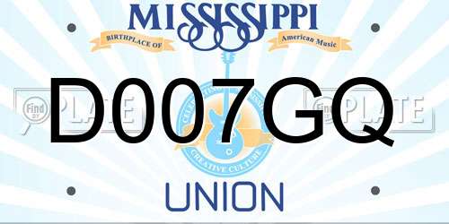 D007GQ Mississippi License Plate