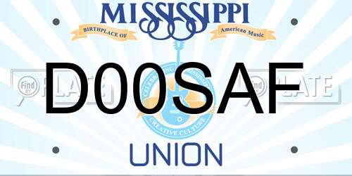 D00SAF Mississippi License Plate