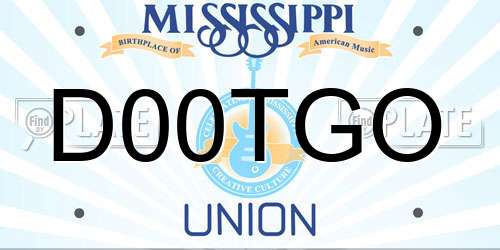 D00TGO Mississippi License Plate