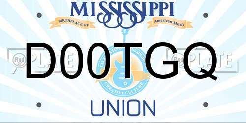 D00TGQ Mississippi License Plate