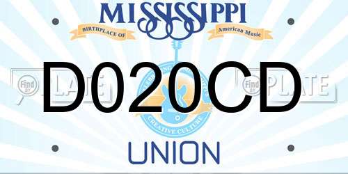 D020CD Mississippi License Plate
