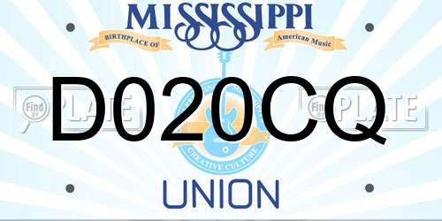 D020CQ Mississippi License Plate