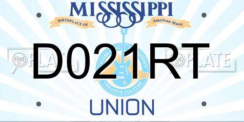D021RT Mississippi License Plate