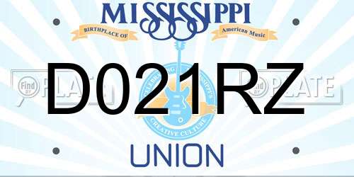 D021RZ Mississippi License Plate