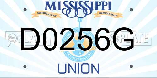 D0256G Mississippi License Plate