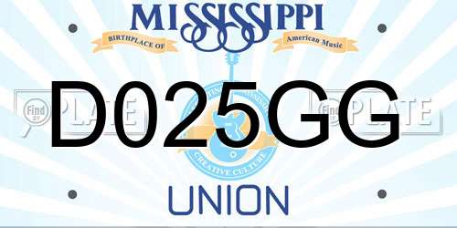 D025GG Mississippi License Plate