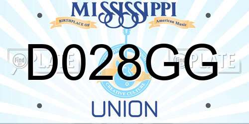 D028GG Mississippi License Plate
