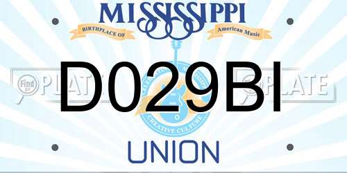 D029BI Mississippi License Plate