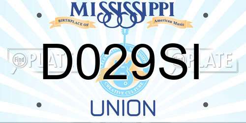 D029SI Mississippi License Plate