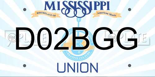 D02BGG Mississippi License Plate