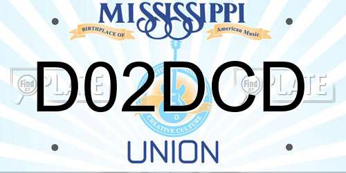 D02DCD Mississippi License Plate