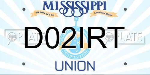 D02IRT Mississippi License Plate