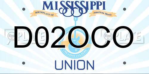 D02OCO Mississippi License Plate