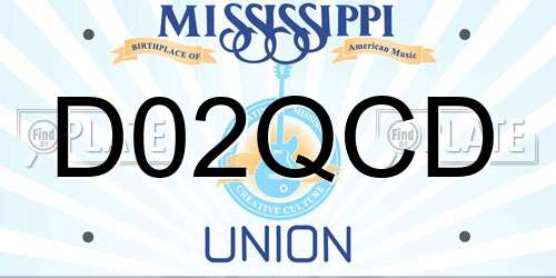 D02QCD Mississippi License Plate