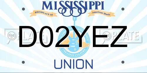 D02YEZ Mississippi License Plate
