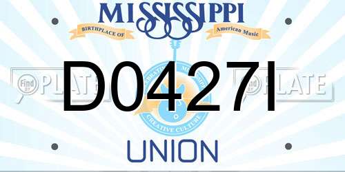 D0427I Mississippi License Plate