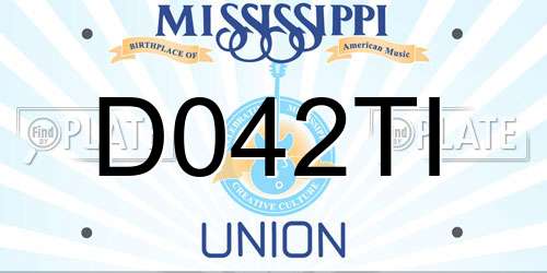 D042TI Mississippi License Plate