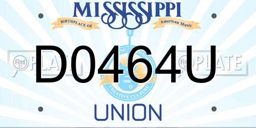 D0464U Mississippi License Plate